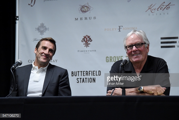 Majority owner of the Las Vegas NHL franchise Bill Foley announces George McPhee as the team's general manager during a news conference at T-Mobile Arena on July 13, 2016 in Las Vegas, Nevada.